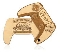 Ernestine - Annonce Grossesse Papa Gamer - Manette PlayStation en Bois Gravée “Bravo - Niveau Papa Débloqué”, Cadeau Original Futur Père, Idée Annonce Bébé, Naissance, Noël - annonce grossesse père