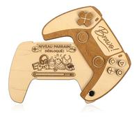 Ernestine - Annonce Grossesse Parrain Gamer - Manette PlayStation en Bois Gravée “Bravo - Niveau Parrain Débloqué”, Cadeau Futur père, Idée Annonce Bébé, Naissance, Noël - annonce grossesse parrains