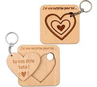 Ernestine - Annonce Grossesse Tata - Porte-Clés et Carte en Bois “Tu Vas Être Tata”, Cadeau Original Annonce Bébé, Idée Cadeau Naissance Tante, Surprise Famille - Carte d'annonce grossesse Tatie