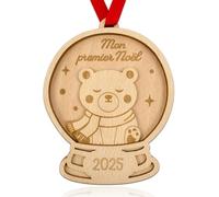 ERNESTINE - Boule Mon Premier Noël bébé - Boule de Noël personnalisée Premier Noel - Ornement personnalisée pour Noel - Cadeau de Naissance personnalisé - décoration Sapin en Bois fabriquée en France