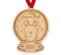 ERNESTINE - Boule Mon Premier Noël pour bébé - Boule de Noël personnalisée Premier Noel - Ornement personnalisée pour Noel - Cadeau de Naissance personnalisé - décoration Sapin Artisanale en Bois