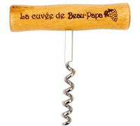 ERNESTINE - Cadeau Beau-Papa Tire-bouchon en bois - idée annonce beau père original et unique - sommelier beau papa personnalisé - cadeaux baptême anniversaire Noël - ouvre-bouteille gravé