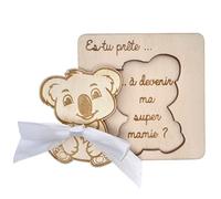 Ernestine - Carte annonce mamie pour grossesse - cadeau naissance original - annonce bébé grands parents originale - idée carte annonce grossesse surprise - carte en bois annonce bébé grand mère