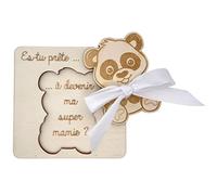 Ernestine - Carte annonce mamie pour grossesse - cadeau naissance original - annonce bébé grands parents originale - idée carte annonce grossesse surprise - carte en bois annonce bébé grand mère