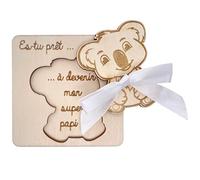 Ernestine - Carte annonce papi pour grossesse - cadeau naissance original - annonce bébé grands parents originale - idée carte annonce grossesse surprise - carte en bois annonce bébé grand père