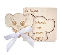 Ernestine - Carte annonce papi pour grossesse - cadeau naissance original - annonce bébé grands parents originale - idée carte annonce grossesse surprise - carte en bois annonce bébé grand père