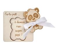 Ernestine - Carte annonce papi pour grossesse - cadeau naissance original - annonce bébé grands parents originale - idée carte annonce grossesse surprise - carte en bois annonce bébé grand père
