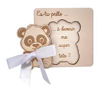 ERNESTINE - Carte annonce tata pour grossesse - cadeau naissance original - annonce bébé tante et oncle originale - idée carte annonce grossesse surprise - carte en bois annonce bébé tati