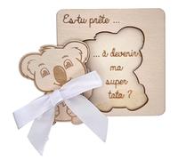 ERNESTINE - Carte annonce tata pour grossesse - cadeau naissance original - annonce bébé tante et oncle originale - idée carte annonce grossesse surprise - carte en bois annonce bébé tati