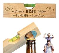 ERNESTINE - Décapsuleur 2 en 1 beau papa niveau à bulle ET décapsuleur - cadeau fête des pères et des beaux pères - cadeau papa outil bricolage homme bricoleur - homme anniversaire Noël porte