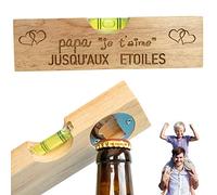 ERNESTINE - Décapsuleur 2 en 1 Papi niveau à bulle ET décapsuleur - cadeau fête des pères et des grands pères - cadeau papi outil bricolage homme bricoleur - cadeaux homme anniversaire Noël porte clés