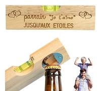 ERNESTINE - Décapsuleur 2 en 1 Papi niveau à bulle ET décapsuleur - cadeau fête des pères et des grands pères - cadeau papi outil bricolage homme bricoleur - cadeaux homme anniversaire Noël porte clés