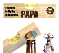 ERNESTINE - Décapsuleur 2 en 1 Papi niveau à bulle ET décapsuleur - cadeau fête des pères et des grands pères - cadeau papi outil bricolage homme bricoleur - cadeaux homme anniversaire Noël porte clés