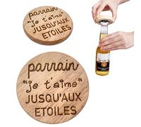 ERNESTINE - Décapsuleur magnétique Parrain je t'aime - cadeau annonce grossesse naissance - cadeau parrain accessoire homme - demande ouvre bouteille famille - cadeaux homme anniversaire Noël