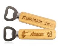 ERNESTINE - Décapsuleur Pétanque en Bois Gravé Recto Verso - Cadeau Bouliste Humoristique, Ouvre-Bouteille Apéro, Papa, Papi, Parrain, Tonton, Anniversaire, Noël - Cadeau pétanque homme unique