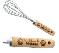 ERNESTINE - Fouet cuisine maman personnalisé - cadeau maman personnalisé - cadeau fête mères - fouet cuisine acier et bois - idée cadeau maman - cadeau maman unique cuisine - idée anniversaire maman