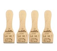 ERNESTINE - Lot 2 ou 4 spatules à raclette gravées avec texte - spatules en bois personnalisable - accessoire raclette poelons personnalisés - spatule ustensiles fromage raclette cuisine bois