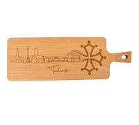 ERNESTINE - Planche à découper en bois ville de Toulouse - planches de cuisine pour fromage ou charcuterie - Idée cadeau anniversaire, retraite, fête des pères, fêtes des grands-pères - haute qualité