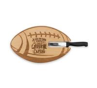 ERNESTINE - Planche à Découper Rugby en Bois 30x20cm "Je Suis Une Nana Simple, J'aime le Rugby et l'Apéro" - Avec Couteau Inclus - Cadeau Original Femme Supportrice - Fabriqué en France
