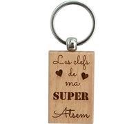 Ernestine - Porte-clés ATSEM - cadeau nourrice Assmat atsem crèche - cadeau nanny garde bébé enfant - porte clefs personnalisé - cadeau crèche école maternelle primaire collège porte clés