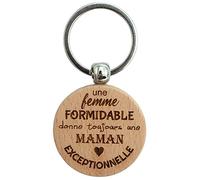 ERNESTINE - Porte-clés maman exceptionnelle - cadeau fête des mères et fête grands mères - annonce grossesse et naissance - porte clefs personnalisé - cadeau maman anniversaire Noël naissance mère clé