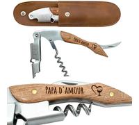 ERNESTINE - Tire-bouchon Papa sommelier en acier inoxydable gravé, professionnel, fête des pères et Noël - ouvre-capsule, couteau - Cadeau personnalisé pour homme- Ouvre-bouteille cadeau anniversaire