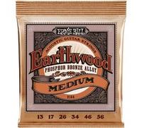 Ernie Ball Earthwood Cordes moyennes Phosphore Bronze pour guitare acoustique, calibre 13-56