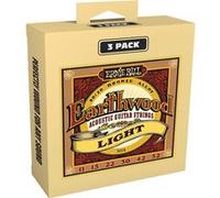 Ernie Ball 3004 Earthwood 80/20 Bronze Light 11-52 Pack de 3 Packs de cordes