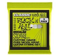 Regular Slinky Classic RnR Pure Nckl Elec Gtr Strings 3 Pk 10 46