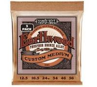 Ernie Ball Cordes pour guitare acoustique Erthwd Custom Med Phos Brnz – Lot de 3 – Calibre 12,5–56