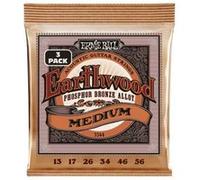 Ernie Ball – Cordes pour guitare acoustique Erthwd Médium phosphore-bronze – Pack de 3 13-56