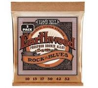 Ernie Ball Cordes pour guitare acoustique Earthwood 3551 Phosphore Bronze 10-52 Pack de 3 jeux