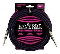 Ernie Ball Câble tressé pour instrument – connecteurs droits – 5,5 m – violet/noir