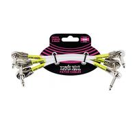 Ernie Ball 6052 - 3 câbles patchs coudés fins blancs - 15cm