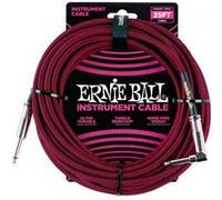 Ernie Ball 25' Braided Cable Black/Red