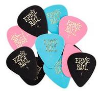 Ernie Ball Médiators Lot de 12 fins en cellulose – assortiment de couleurs