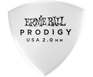 Ernie Ball 9338 - Médiators prodigy sachet de 6 blanc bouclier large 2mm