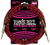Ernie Ball Braided Instrument Cable 10' Red Black