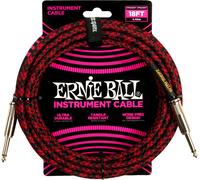 Ernie Ball Braided Instrument Cable 18' Red Black