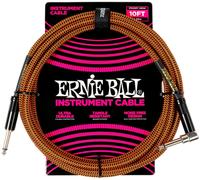 Ernie Ball Braided Instrument Cable Straight/Angle 10ft Pumpkin Pie