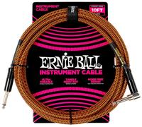 Ernie Ball Braided Instrument Cable Straight/Angle 18ft Pumpkin Pie