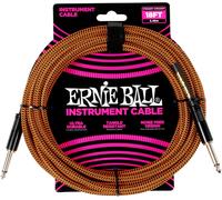 Ernie Ball Braided Instrument Cable Straight/Straight 18ft Pumpkin Pie