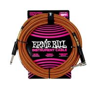 Ernie Ball Câble d’Instrument Tressé Droit/Coudé 5,5m - Pumpkin Pie
