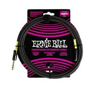 Ernie Ball Câble rallonge stéréo 6,35 mm vers mini-jack 3,5 mm 3 m Noir