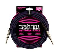 Ernie Ball Câble tressé pour instrument – connecteurs droits – 5,5 m – violet/noir