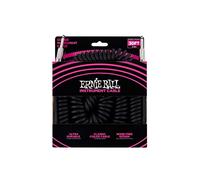 Ernie Ball Câble enroulé pour instrument, connecteur droit, 9,1 m, noir