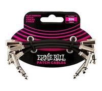 Ernie Ball Cables Instrument Patch Pack de 3 - Coudé Fin & Plat - 7,5 Cm Câbles pour pédales