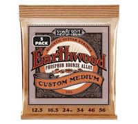 Ernie Ball Cordes pour guitare acoustique Erthwd Custom Med Phos Brnz – Lot de 3 – Calibre 12,5–56