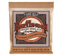 Ernie Ball Earthwood Cordes Custom Light Phosphore Bronze pour guitare acoustique à 12 cordes, calibre 10-48