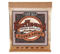 Ernie Ball Cordes pour guitare acoustique Earthwood Extra légères Phosphore bronze Calibre 10-50